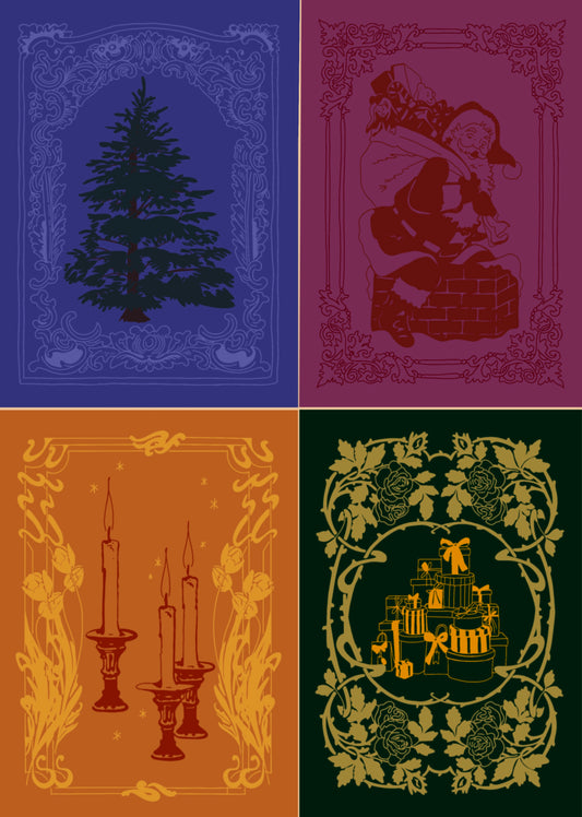 Victorian Christmas Card Set