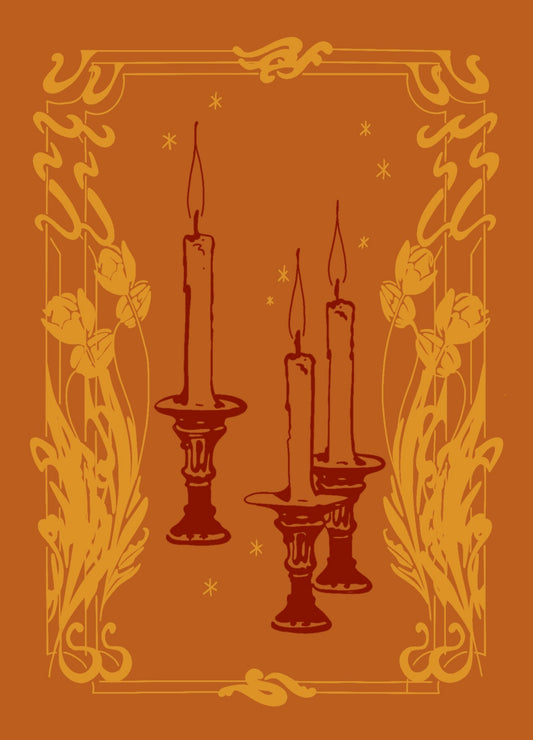 Victorian Christmas Card Orange