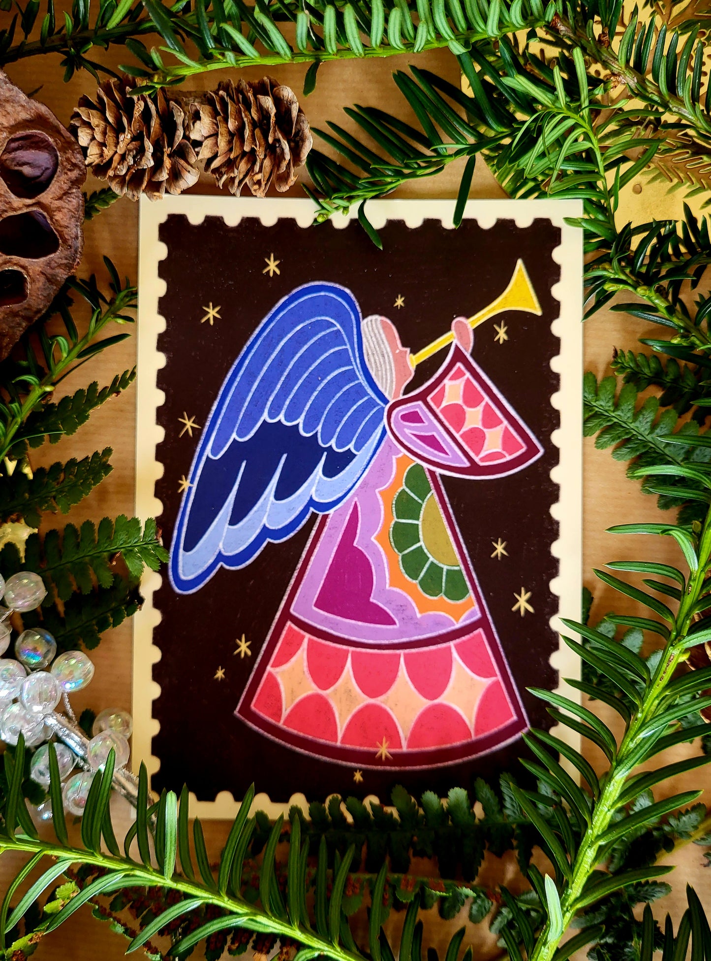 Vintage Christmas Angel Card